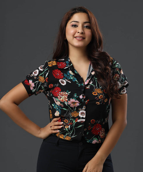 Peter Pan Collared Vintage Black Shirt